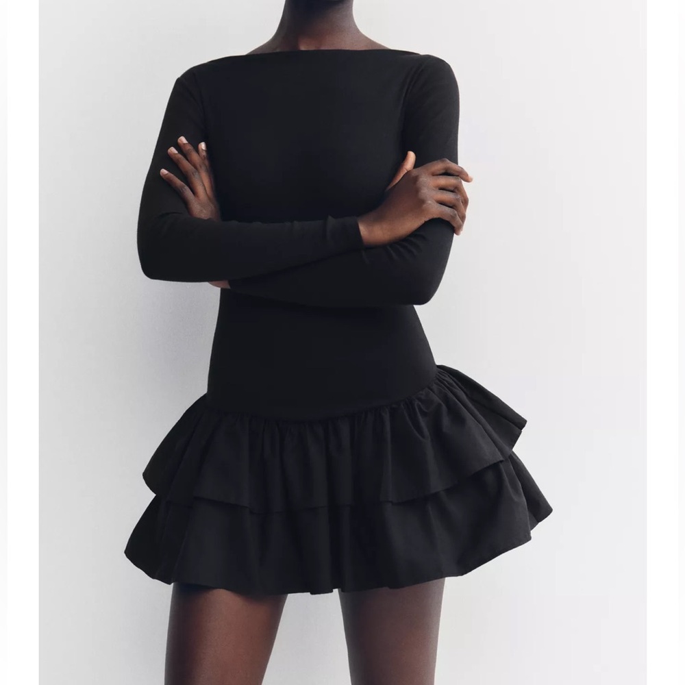 Elegant Black Ruffle Dress